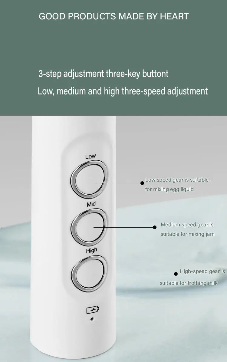 3 In 1 Portable Electric Milk Frother Foam Maker
