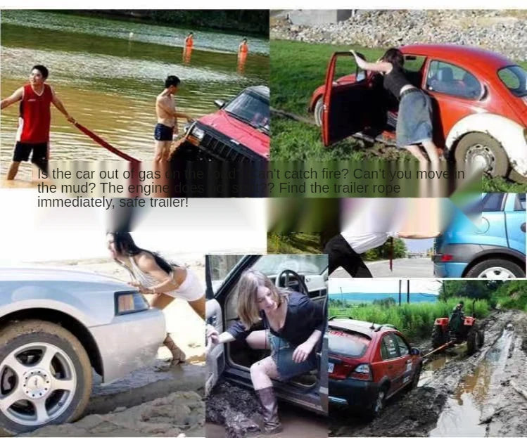 5 Tones Tow Rope Strap Bar Off Road Accessories Loop Hook Car Trailer