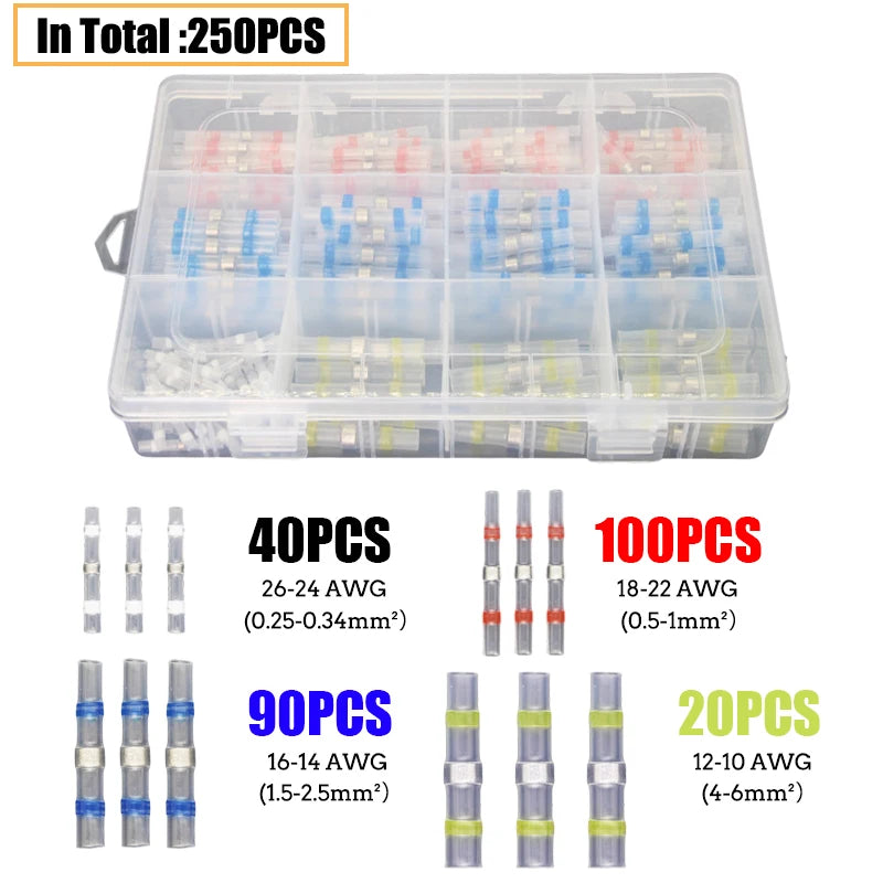 Box-Packed Thermal Shrinkage Electrical Car Wire Connector Solder Extrusion Terminals Block Cable Solder Sleeve