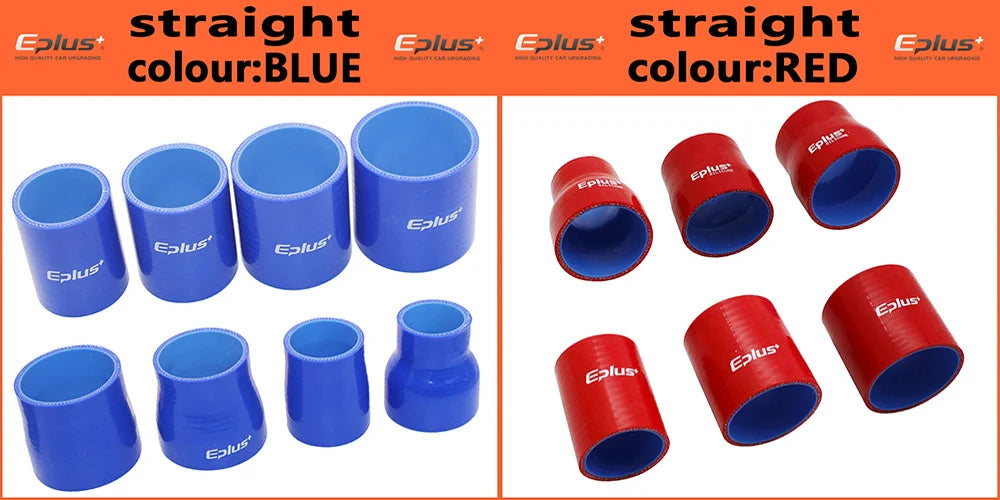 EPLUS Universal Silicone Tubing Hose Straight Intercooler Turbo Intake Pipe Coupler Black Length 76mm Multi Size