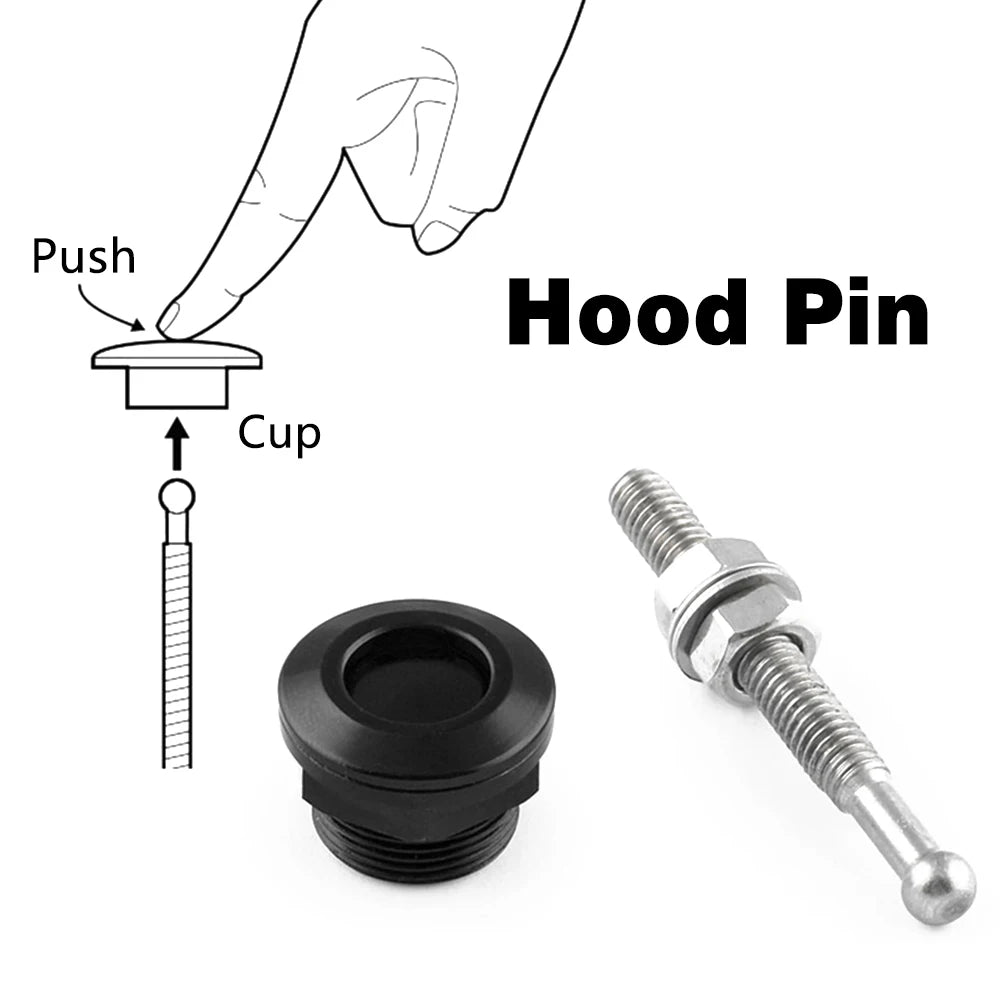 1Pcs 22mm Universal Car Hood Pins Kit Aluminum Push Button Bonnet Quick Release Latch Bumper License Plate Lock Clip