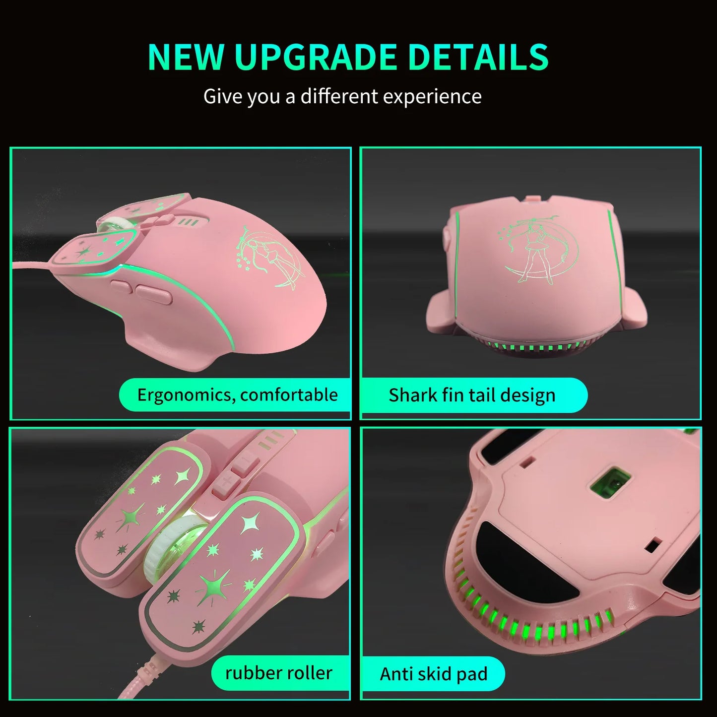 USB Gaming Mouse RGB Backlit Ergonomic Game Mice 7D Esports Wired Mouse for Laptop PC Gamer