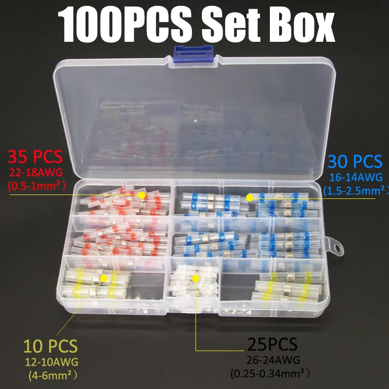 Box-Packed Thermal Shrinkage Electrical Car Wire Connector Solder Extrusion Terminals Block Cable Solder Sleeve