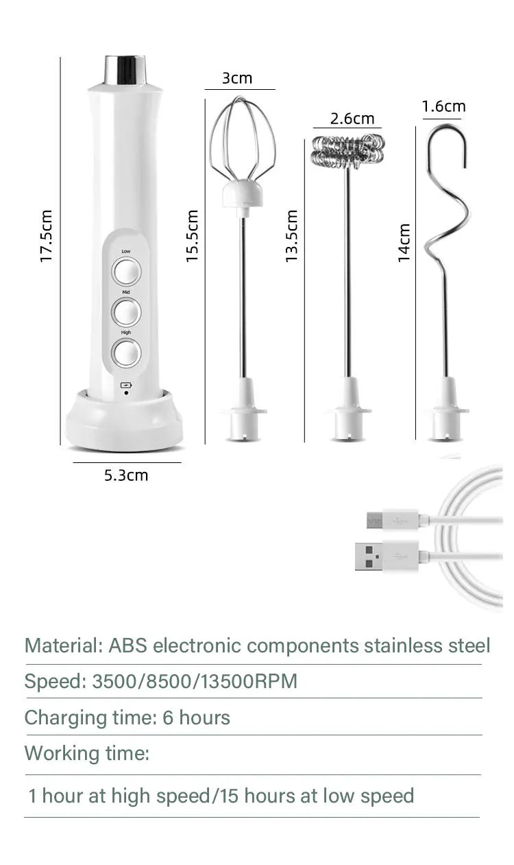 3 In 1 Portable Electric Milk Frother Foam Maker