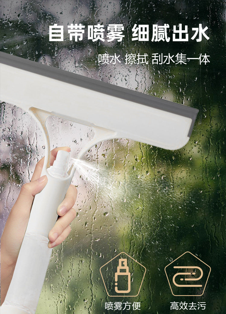 Glass Wiper with Watering Can Glass Cleaning Tool 3-In-1 Mirrors Glass Scraper
