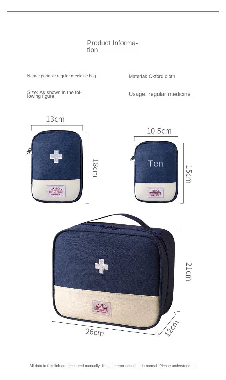 3 Pcs/set Portable Medical Storage Bag First Aid Kit Organizer Home Outdoor Travel Bag