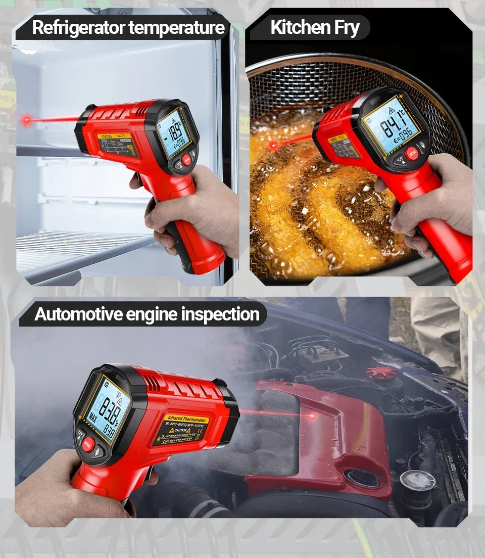 ANENG TH202 Infrared Thermometer Non-contact -50~600℃ Digital Laser Temperature Meter LCD display Pyrometer Point Gun Tester