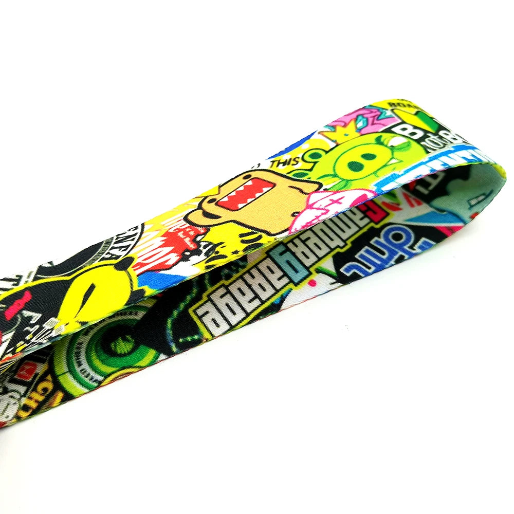 Newest JDM Racing Car styling Car Ropes Hook Individual Decoration Hokkaido Towing Strap Initial D Tow Strap Auto Accessories