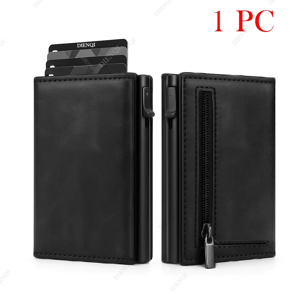 RFID Wallet Credit Card Holder Luxury with Zipper Unisex