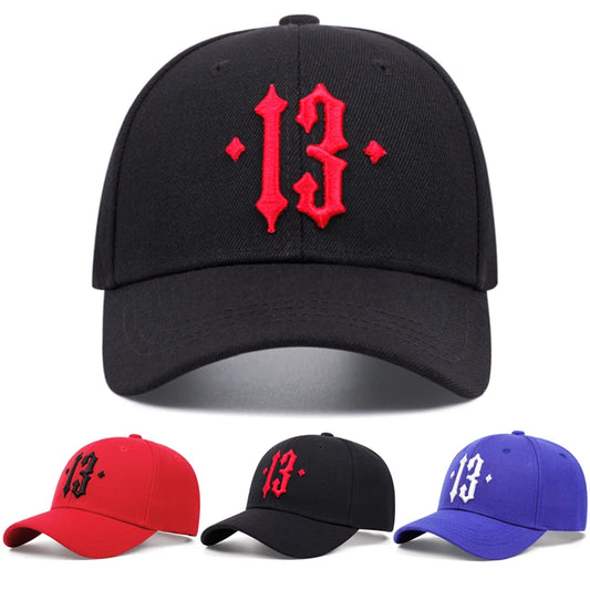 13 Number Embroidery Baseball Cap for Men Cotton Outdoors Sport Sun Visor Hat for Women High Quality Hip Hop Vintage Cap
