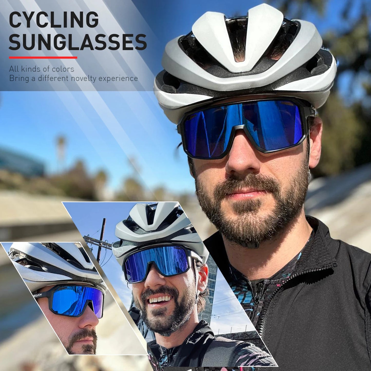 SCVCN New Outdoor Cycling Glasses Bike Sunglasses Men UV400