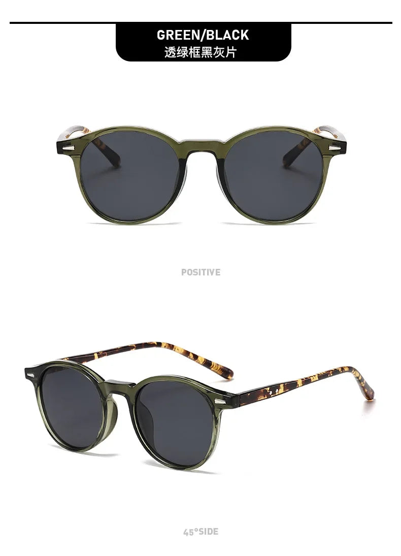 Unisex Casual Sunglasses Round Frame UV Resistant Polarized
