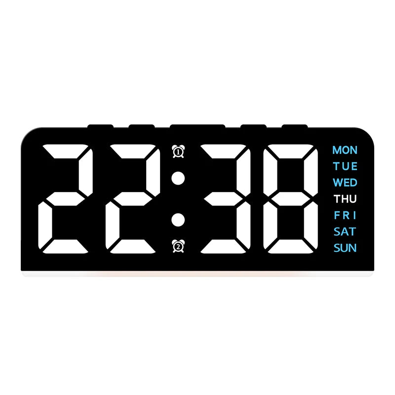 USB Powered Digital Alarm Clock with Mood Light Dual Alarm Snooze Table Clock