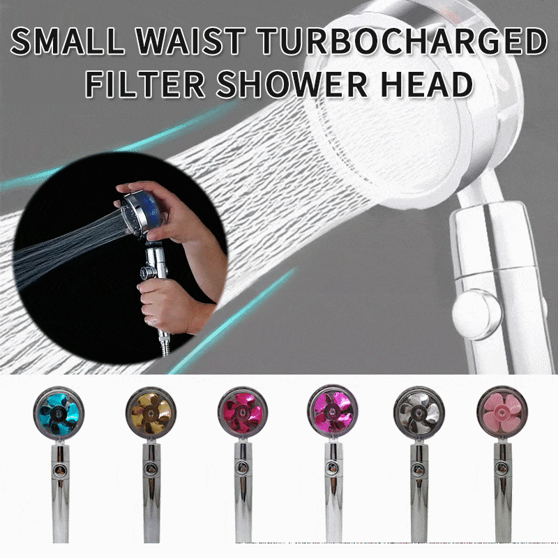 Shower Head 360 Degree Rotation Water Saving Flow Turbofan