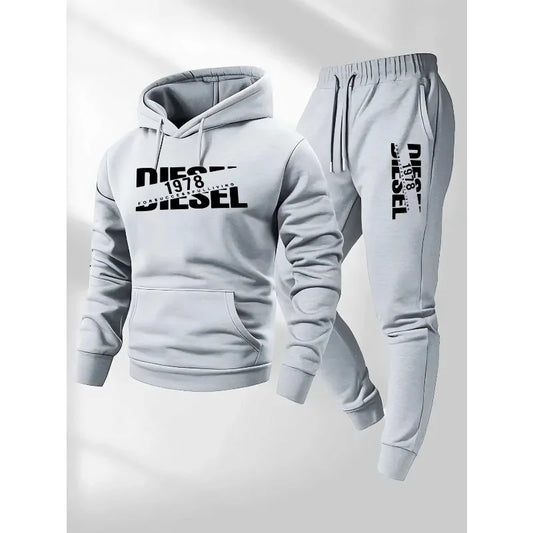 Men Hoodie sweatshirt sportswear fashion sports hooded sweatshirt casual sweatshirt and pants two in one