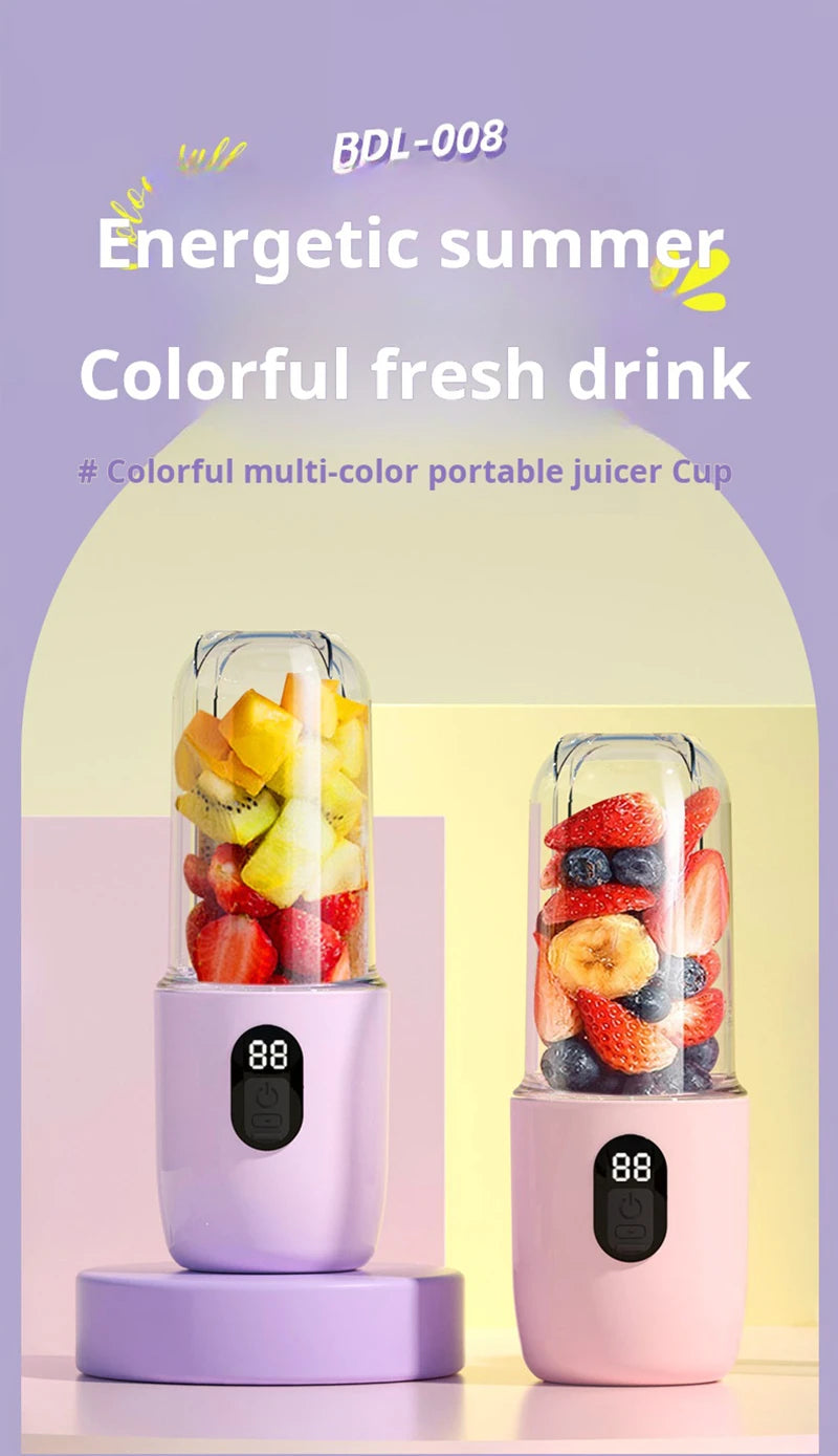 Portable Blender USB Rechargeable Cordless Mini Juicer Mixer
