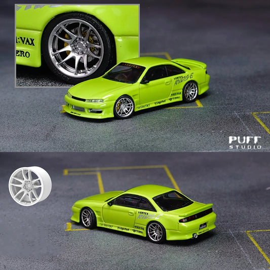 1/64 TC4 ZE40 G025 Toy 9.8mm Wheels with Rubber Tires Cast Model Car Modified Parts 1 set