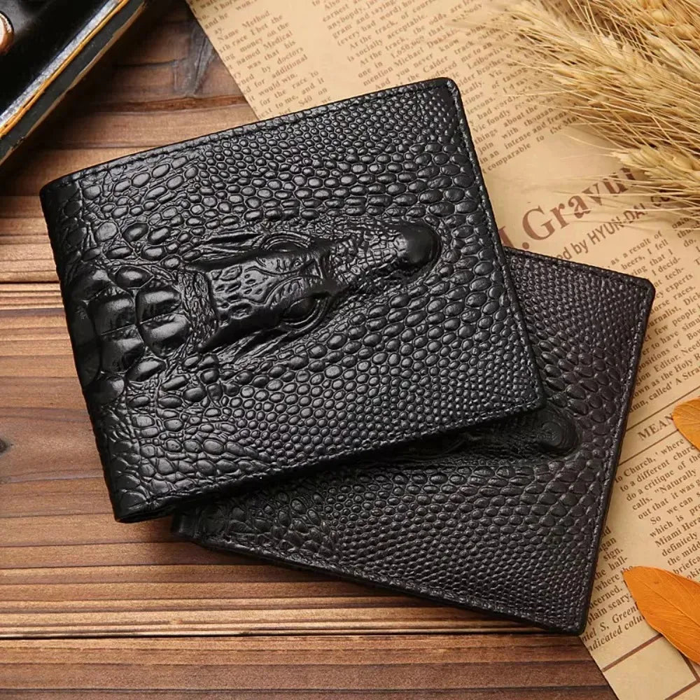 Retro Wallet PU Leather Crocodile Pattern