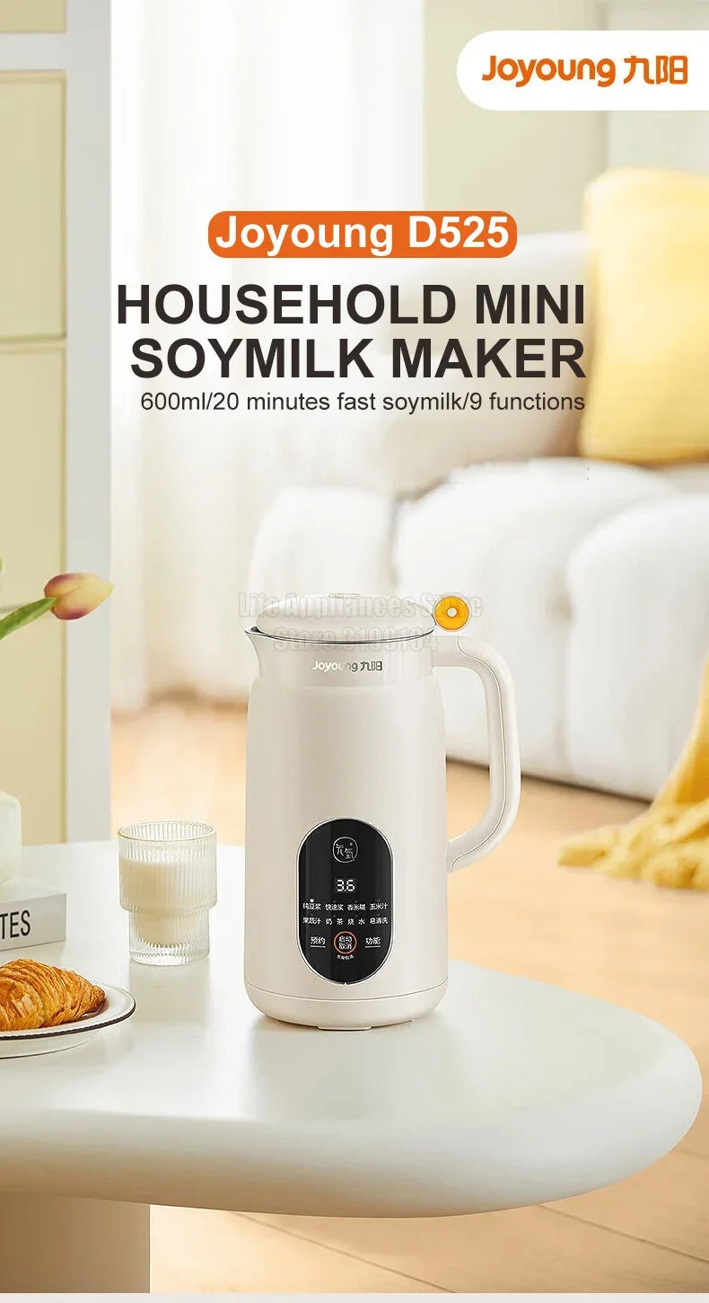 Mini Soymilk Maker 600ML Multifunction Food Blender Mixer