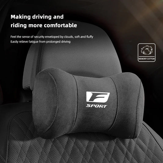 Lexus F-Sport Suede Headrest Memory Cotton Neck Pillow For Lexus ES300 RX330 RX300 GS300 IS250 IS200 CT200h IS300 NX RX LX GX GS