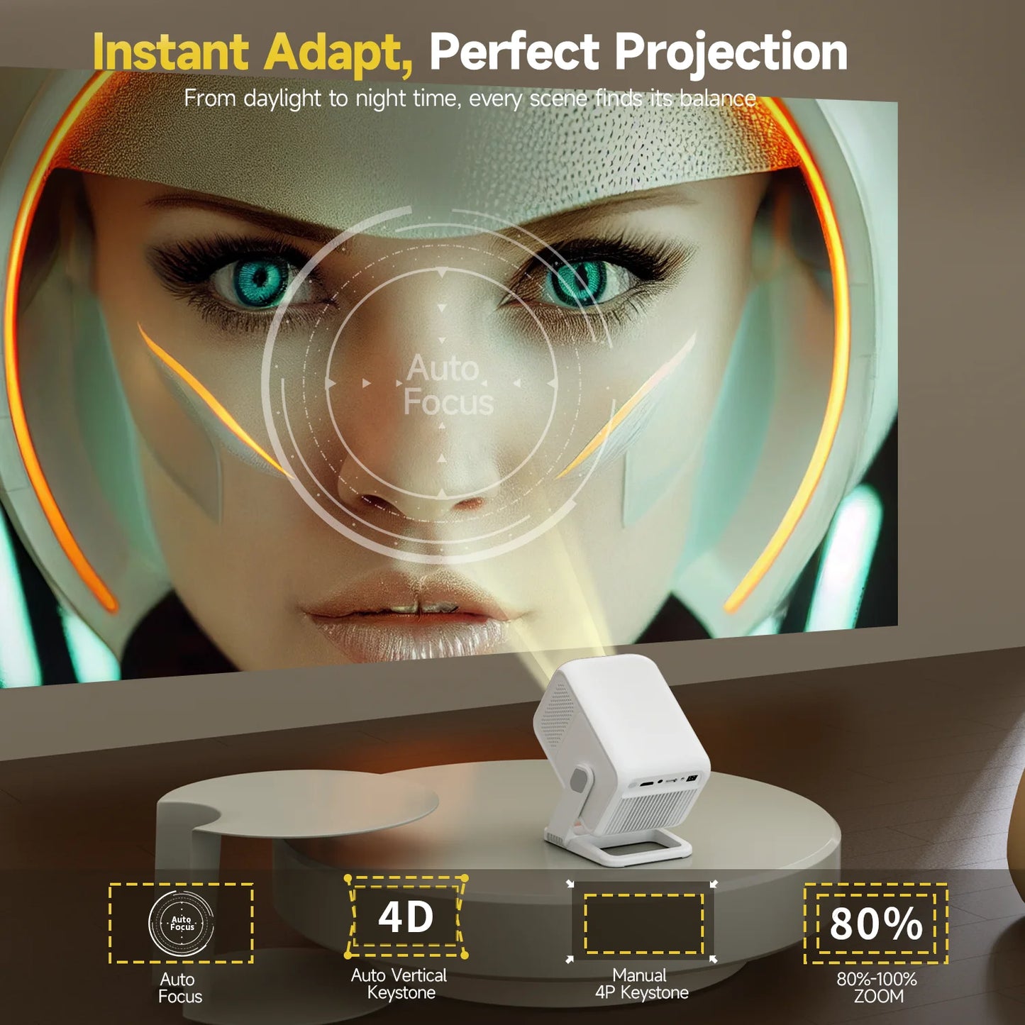 Magcubic Auto Focus 4K HD 1920*1080P 420ANSI Portable Projector Android