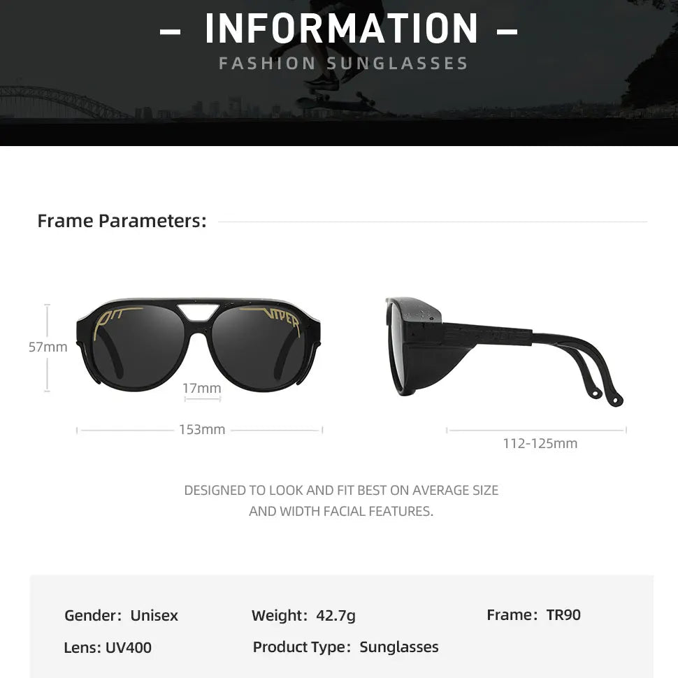 Sun glasses Pit Viper Style Steampunk UV400 Adult Unisex