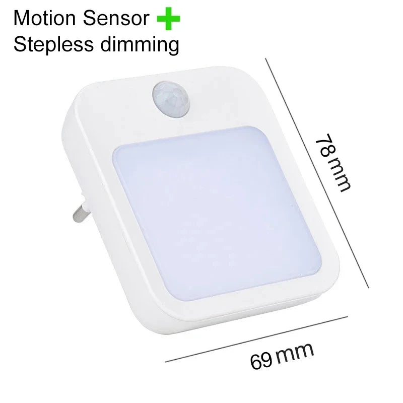 Night Light Motion Sensor With LED Light EU Plug Lamps