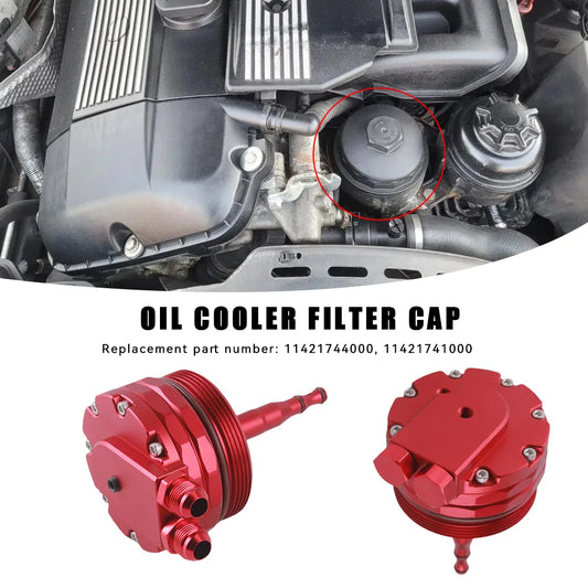 BMW Oil cooler Filter Lid Cover Cap AN10 Fittings & 2 Sensor Ports For BMW M52 M54 M56 E46 E39 E60 E61 X3X5 Z3Z4 328i 325i 525i 530i