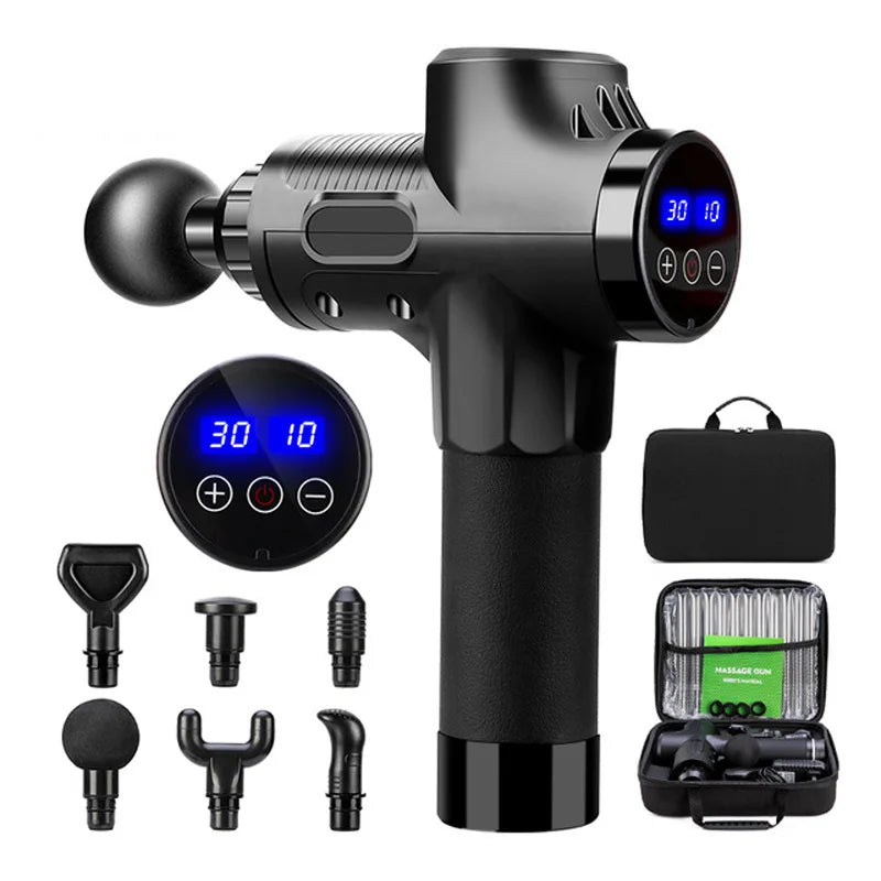 Massage Gun Electric Percussion Pistol Massager Body Neck Back Deep Tissue Muscle Relaxation Pain Relief Fitness