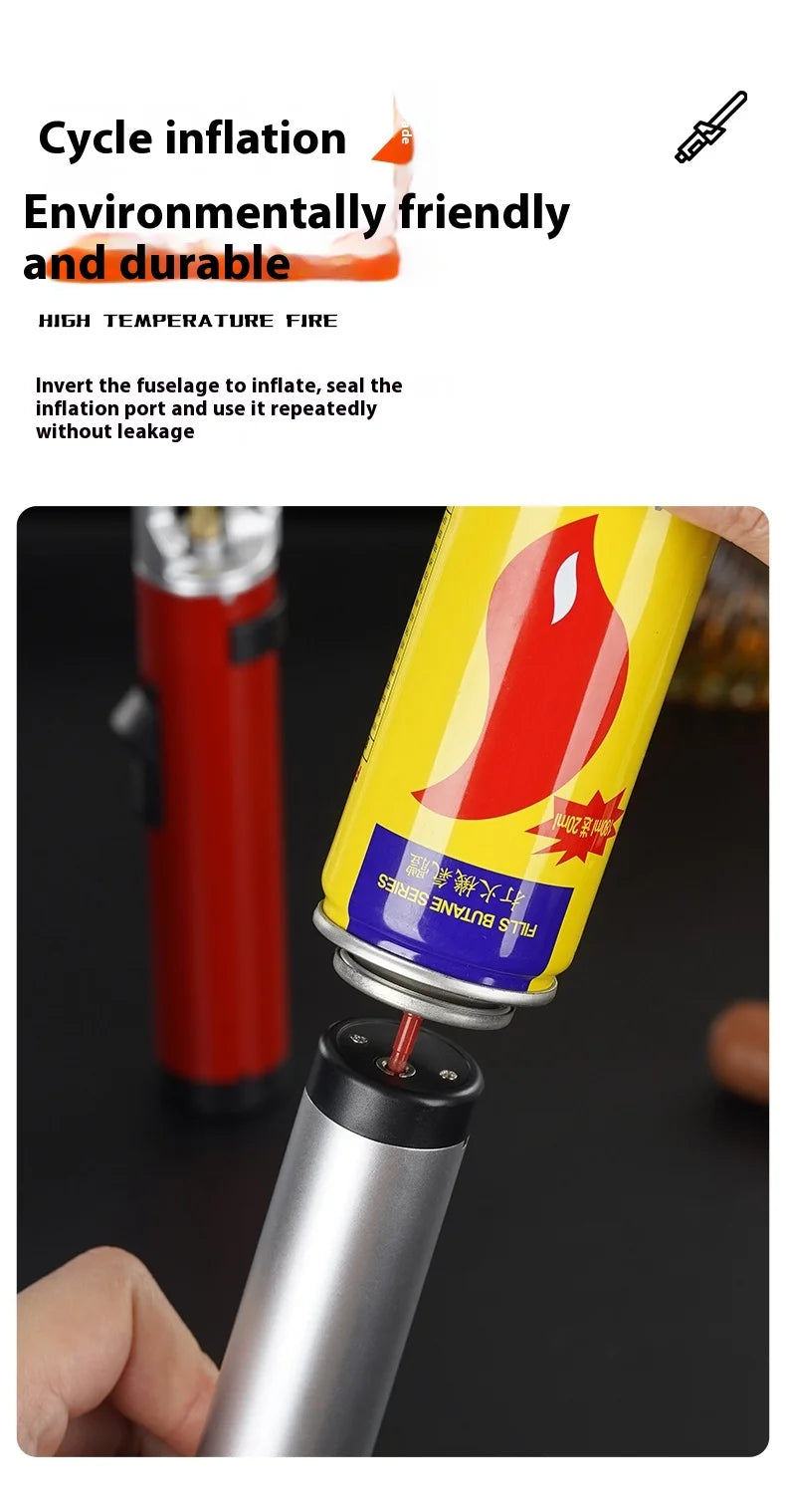 Powerful Metal Gas Lighter Windproof Kitchen Cooking Torch Flame Jet Barbecue