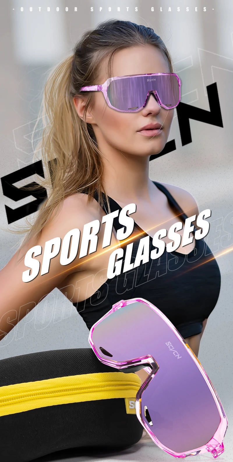 SCVCN New Outdoor Cycling Glasses Bike Sunglasses Men UV400