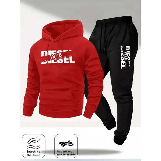 Men Hoodie sweatshirt sportswear fashion sports hooded sweatshirt casual sweatshirt and pants two in one