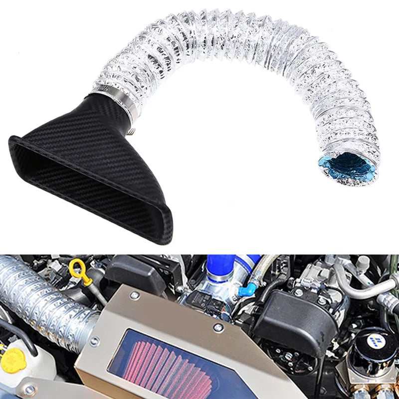 Functional Car Air Duct Front Bumper Cold Air Intake Duct ABS Universal