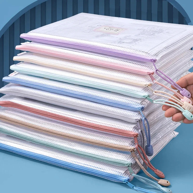Zipper Mesh Bags A4/A5 Plastic Zipper Bags For Organizing Zipper Bag