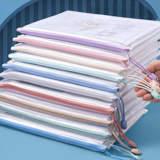 Zipper Mesh Bags A4/A5 Plastic Zipper Bags For Organizing Zipper Bag