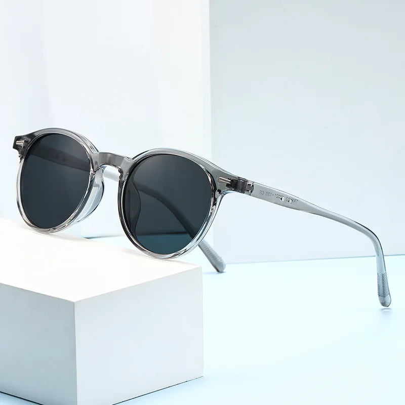 Unisex Casual Sunglasses Round Frame UV Resistant Polarized