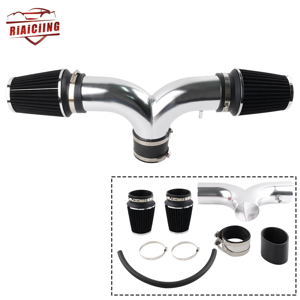 QT 99-04 Dual Twin JEEP Grand Cherokee 4.7L V8  Cold Air Intake Kit + Filter For 00-02 Dodge Durango with 3.7L V6/4.7L V8