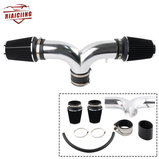 QT 99-04 Dual Twin JEEP Grand Cherokee 4.7L V8  Cold Air Intake Kit + Filter For 00-02 Dodge Durango with 3.7L V6/4.7L V8