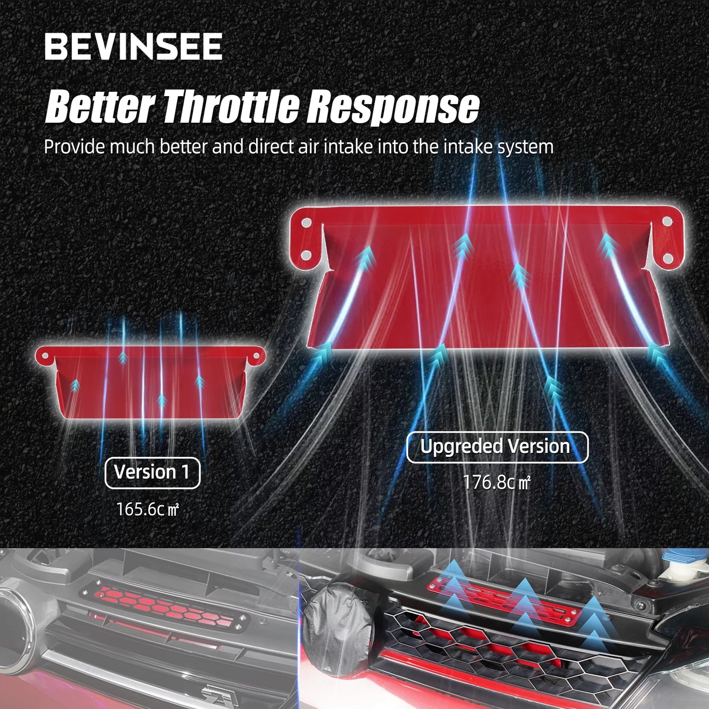 QT BEVINSEE Dynamic Air Intake Scoop Kit Upgrade For VW For Golf GTI/R MK7/7.5 For Golf 7 GTI R 2012-2020 For Audi S3 8V 2013-2020
