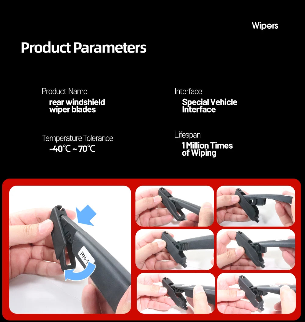 Rear Windshield Wiper Blade Windscreen Wipers Accessories For Saab 9-3 Kombi Estate 2007-2012 2008 2009 2010 2011