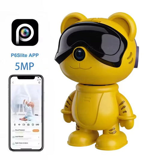 5MP Wireless WiFi Indoor Surveillance Camera Night Vision PTZ Two-way Voice Security Protection HD Smart Home P6 Slite Robot cam