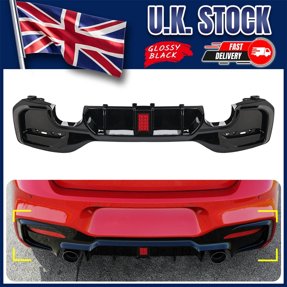 BMW Rear Bumper Lip Diffuser With LED Rear Spoiler For BMW 1er M Sport F20 F21 M135i M140i Fits BMW BMW E92 E93 335I Accessories HOT