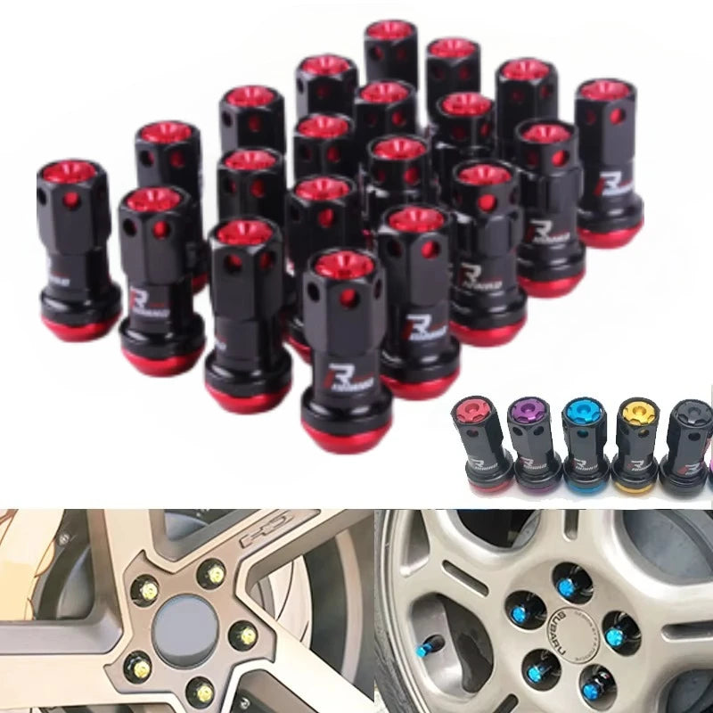 2025 NEW High Quality R40 Style Steel Racing Wheel Lug Nuts Racing Composite Lock Lug Nuts with Security Key M12x1.5/1.25