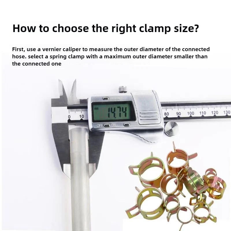 50 Pcs Fastener 5mm 6mm 7mm 8mm 9mm Spring Clip Fuel Water Line Hose Pipe Air Tube Clamps Fuel Water Tube Clamps Fastener