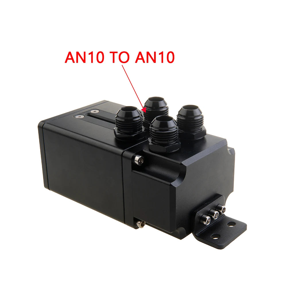Universal 500ML Car Aluminum 4 Port Oil Catch Can With A Window Design With 4 Pcs AN6/8/10 To AN10 Fittings
