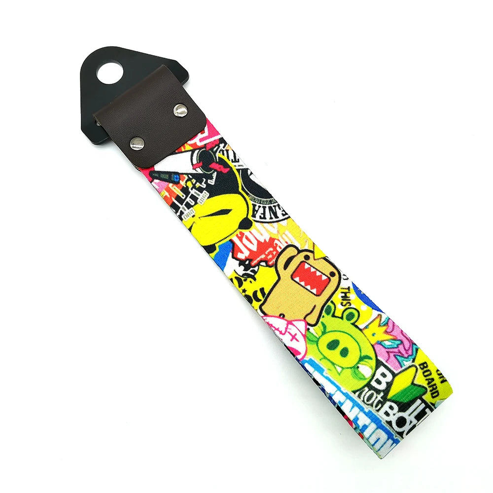 Newest JDM Racing Car styling Car Ropes Hook Individual Decoration Hokkaido Towing Strap Initial D Tow Strap Auto Accessories