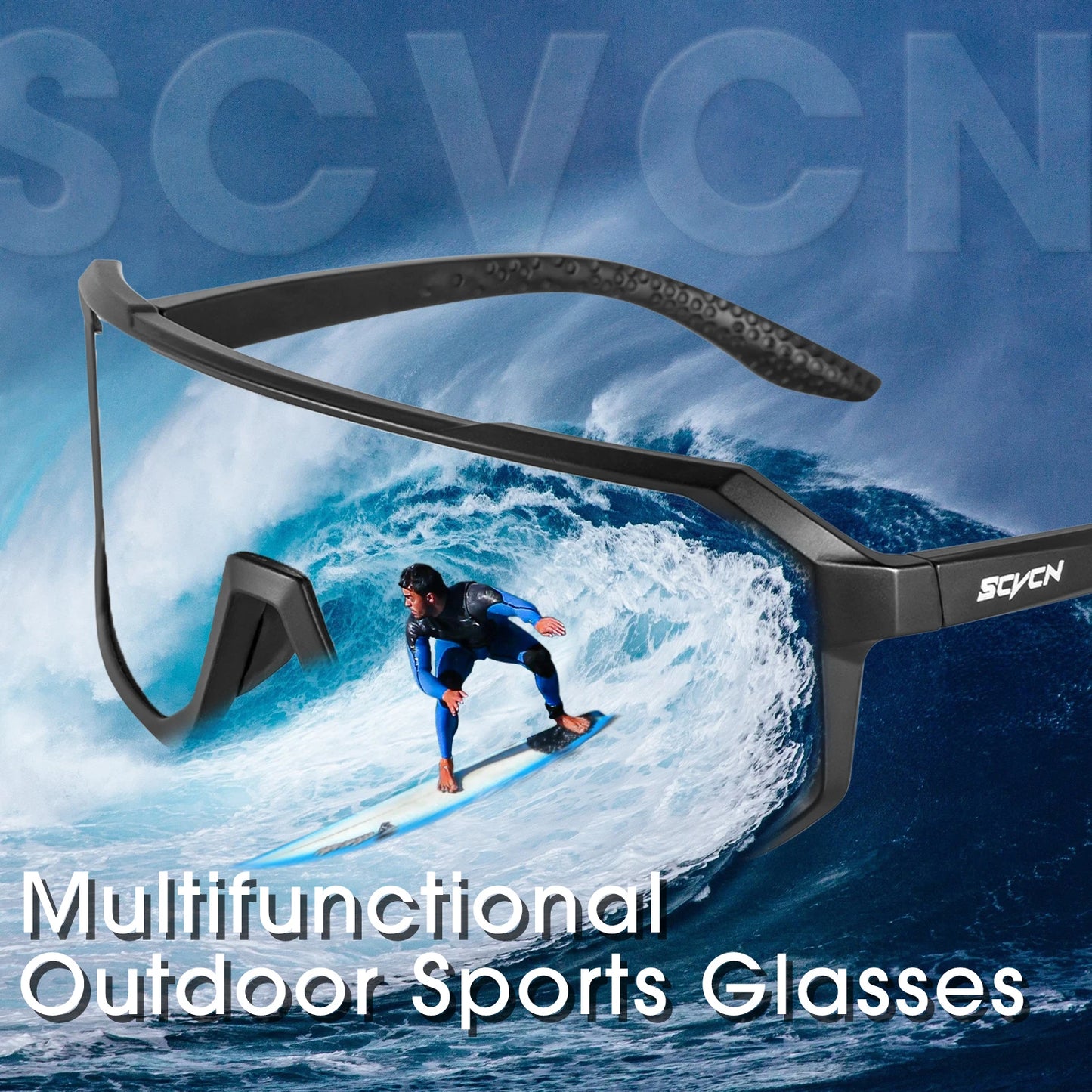 SCVCN New Outdoor Cycling Glasses Bike Sunglasses Men UV400