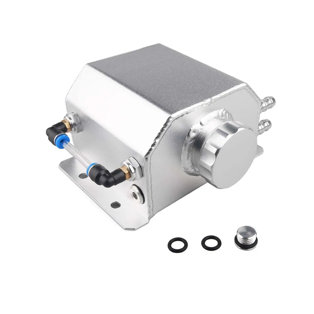 Hight Quality 1L Aluminium Oil Catch Can Reservoir Tank With Drain Plug Breather Oil Tank Fuel Tank Universal style