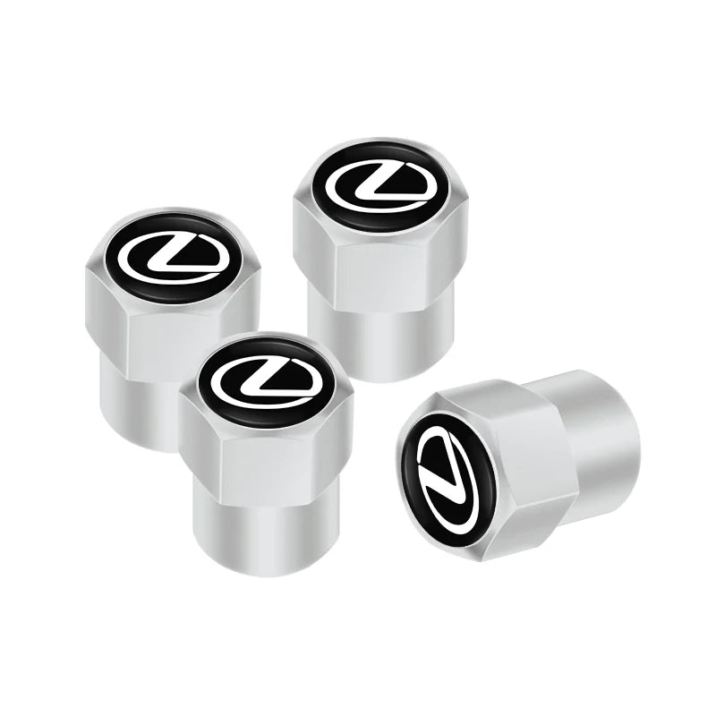 4Pcs Lexus Styling Wheel Tires Bolt-in Valve Caps Badge Decor For Lexus IS250 IS200 CT200h GS300 LS430 RX450h LX570 IS300 ES RX LS