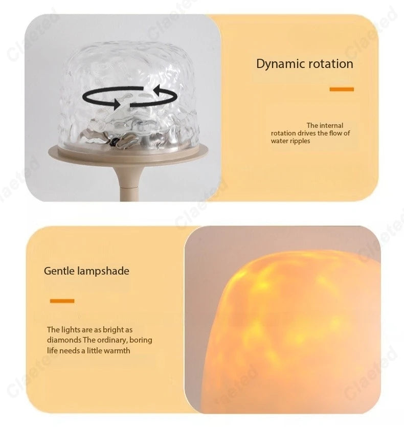 LED Lamp Romantic High Footed Water Ripple Atmosphere Desk